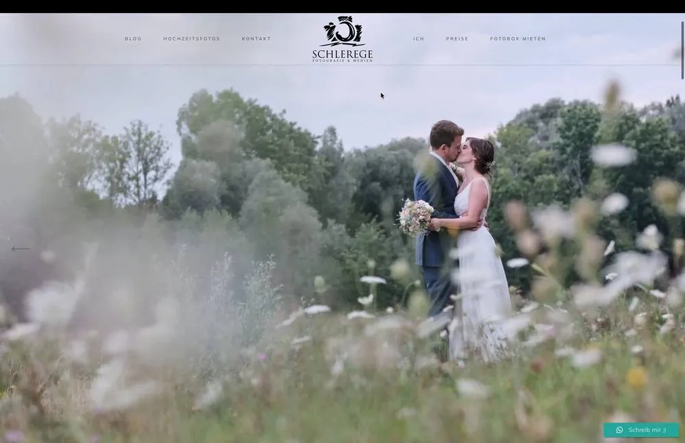 Webdesign Referenz Hochzeitsfotos Augsburg – Hochzeitsfotografie, gestaltet von Schlerege Medien Königsbrunn