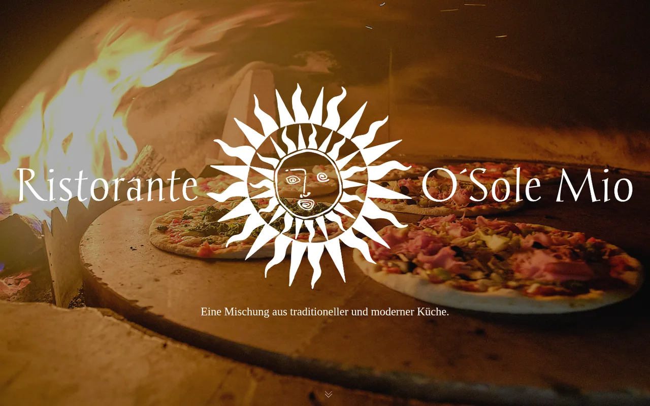 Webdesign Referenz Ristorante O'Sole Mio – Gastronomie, gestaltet von Schlerege Medien Königsbrunn